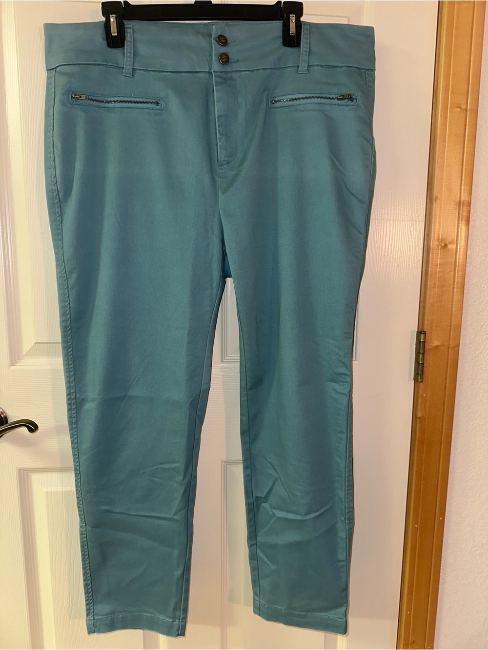 Tinsel Teal Cropped Slim Jeans